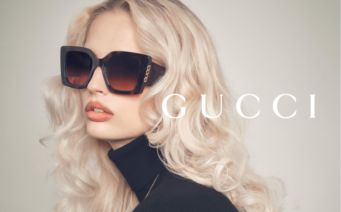 Gucci luxury leather and accessories in soft studio light