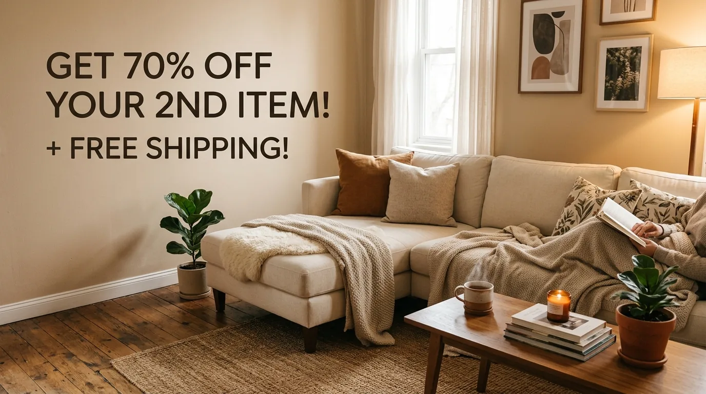 Get 70% off your second item and free shipping